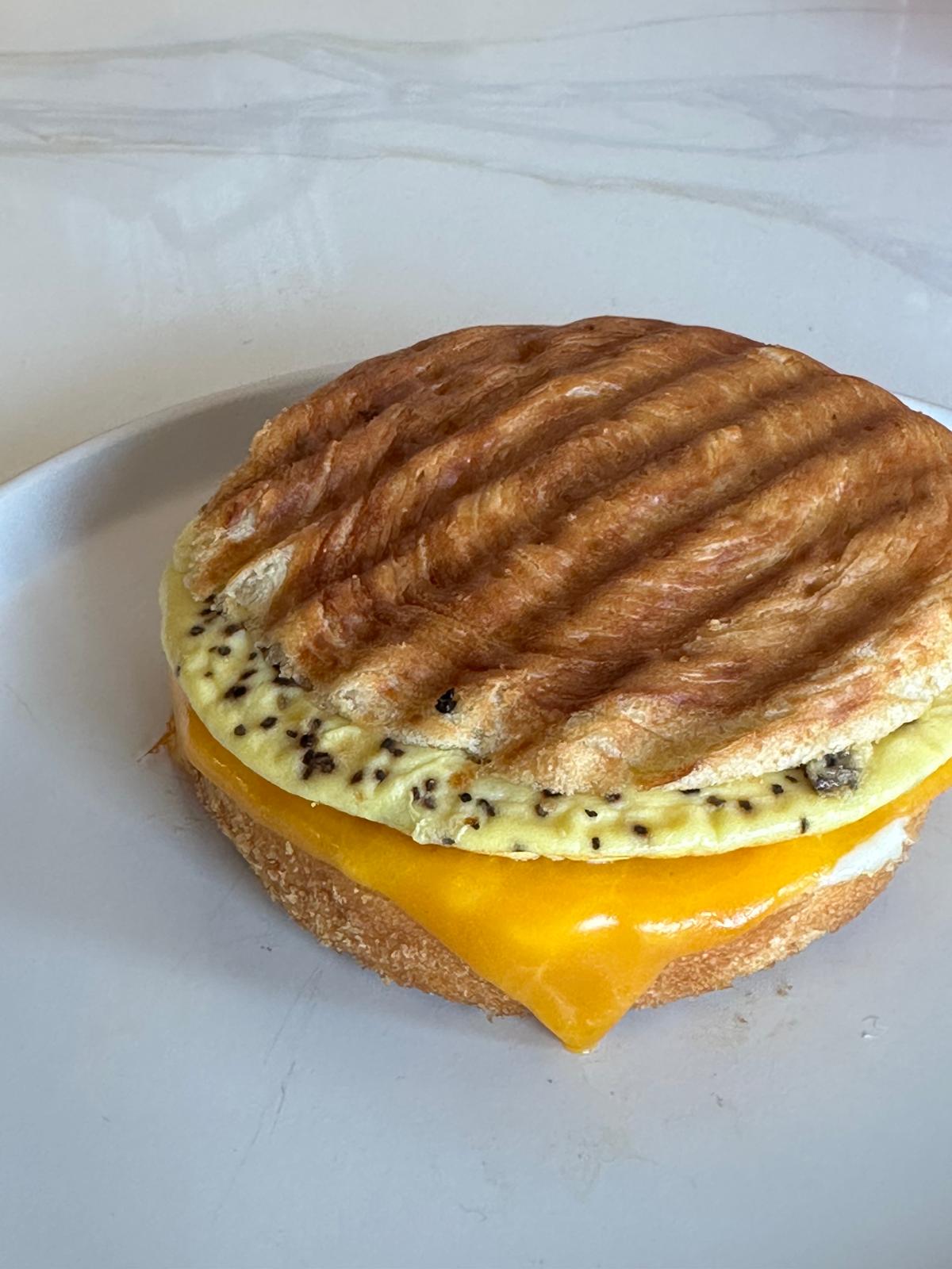 Egg and cheese croissant sandwich